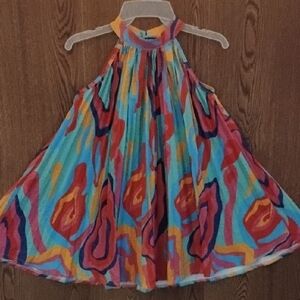 Vibrant Multicolor Kids Halter Dress